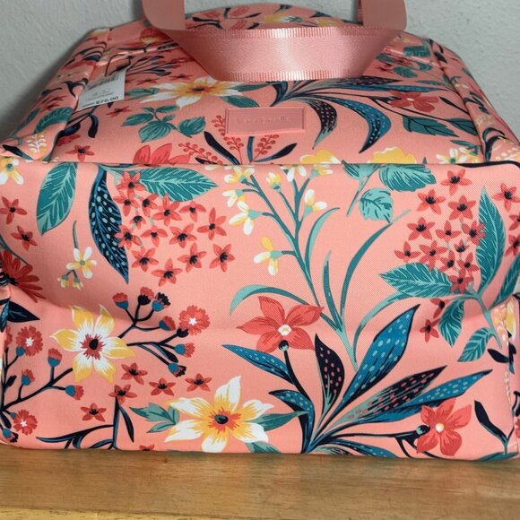 Vera Bradley Drawstring Family Tote in Paradise Bright Coral NWT - Picture 9 of 12